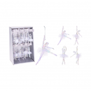 Прикраса новорічна ялинкова у формі балерини 10X15 см - Фото