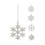 Прикраса новорічна ялинкова у формі сніжинки 8X8 см - Фото