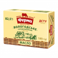 Масло Ферма Вологодское 82,5% брикет 180г - Фото