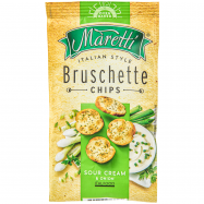 Хлебные брускеты Maretti запеченные со вкусом сметаны и лука 140г - Фото