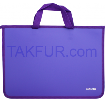 Портфель на молнии 2 отделения фиолетовый №31630-12 Economix 1шт - Фото