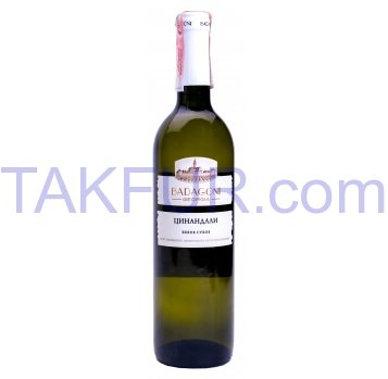 Вино Badagoni Цинандали сухое белое 11,5-13,5% 0,75л - Фото