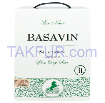 Вино Basavin Sauvignon белое сухое 11% 3л - Фото