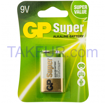 Батарейка GP Ultra Alkaline 9.0V 6LF22 - Фото