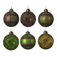 КУЛЯ СКЛЯНА ЗЕЛ/ЗОЛ 80ММ В АС - Фото