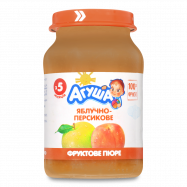 Пюре Агуша Яблочно-персиковое для детей с 5 месяцев 190г - Фото