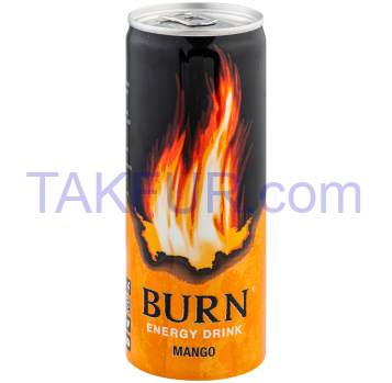 Напиток Burn вкус манго б/алк сил/газ энергетический 250мл - Фото