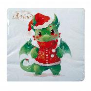 Серветка La Fleur Різдвяний дракончик 33х33, 2шари, 16шт - Фото