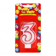Свеча-цифра Помічниця Happy Party №P52-618/3 для торта 1шт - Фото
