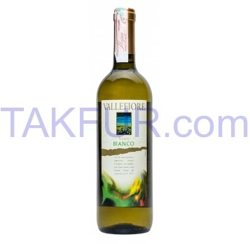 Вино Vallefiore Вино Бьянко сухое белое 10,5% 0,75л - Фото