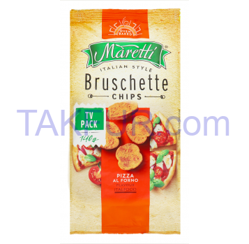 Брускеты Maretti вкус Пиццы запеченные хлебные 140г - Фото