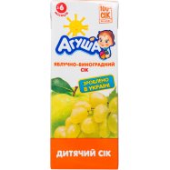Сок Агуша яблочно-виноградный детский с 6-ти мес 0,2л тетра - Фото