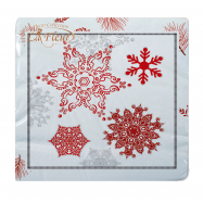 Серветка La Fleur Червоний декор 33х33, 2шари, 16шт - Фото