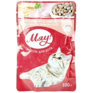 Корм для взрослых котов Мяу! с кроликом в нежном соусе 100г - Фото
