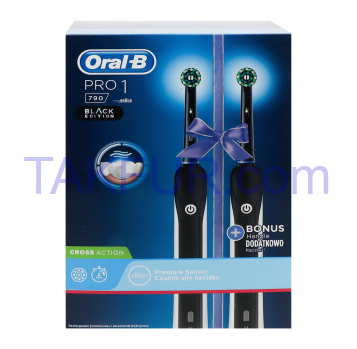 Щетка зубная Oral-B Black Edition Pro 1 электрическая 2шт/уп - Фото
