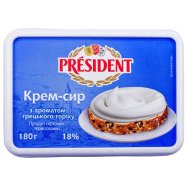 Крем-сыр President с ароматом грецкого ореха 18% 180г