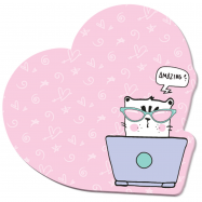 Блок бумаги с липким слоем, 70х70 мм, 50 л. Cat amazing - Фото