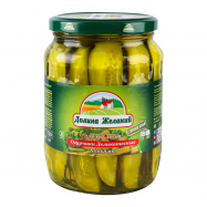 Огурчики Долина Желаний Для хот-догов рез маринованные 640г - Фото