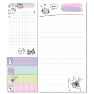 Блок бумаги с липким слоем, набор Cats - Фото