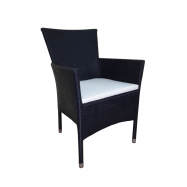 TAR.HOUSE КРІСЛО РОТАНГ З ПОДУШКОЮ : ЧОРН - Фото