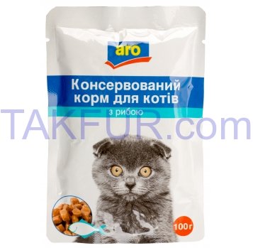 Корм для котов Aro консервированный с рыбой 100г - Фото