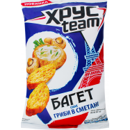Сухарики ХрусTeam Багет со вкусом грибов в сметане 60г - Фото