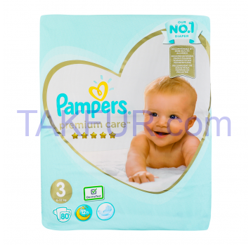Подгузники Pampers Premium care 3 для детей 6-10кг 80шт/уп - Фото