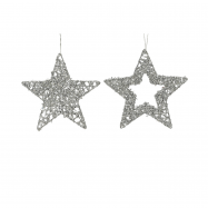 Підвіска Зірка срібна в асортименті 10см - Фото