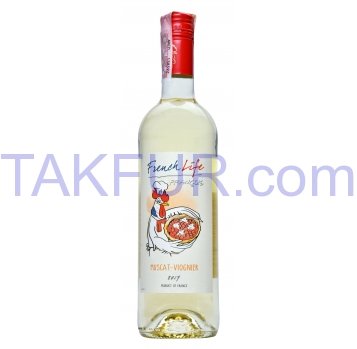 Вино French Life Muscat-Viognier сухое белое 11,5% 0,75л - Фото