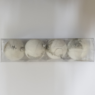 НАБІР ЯЛИНОК 7 СМ 4 ШТ : СРІБНИЙ - Фото