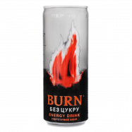 Напиток Burn Персик энергетический безалкогольный 250мл ж/б - Фото