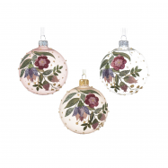 Куля Квіти скло в асортименті 8см - Фото