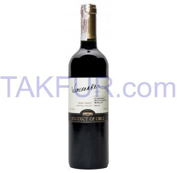 Вино Winemaker Chile Cabernet Sauvignon красное 11,5% 0,75л - Фото