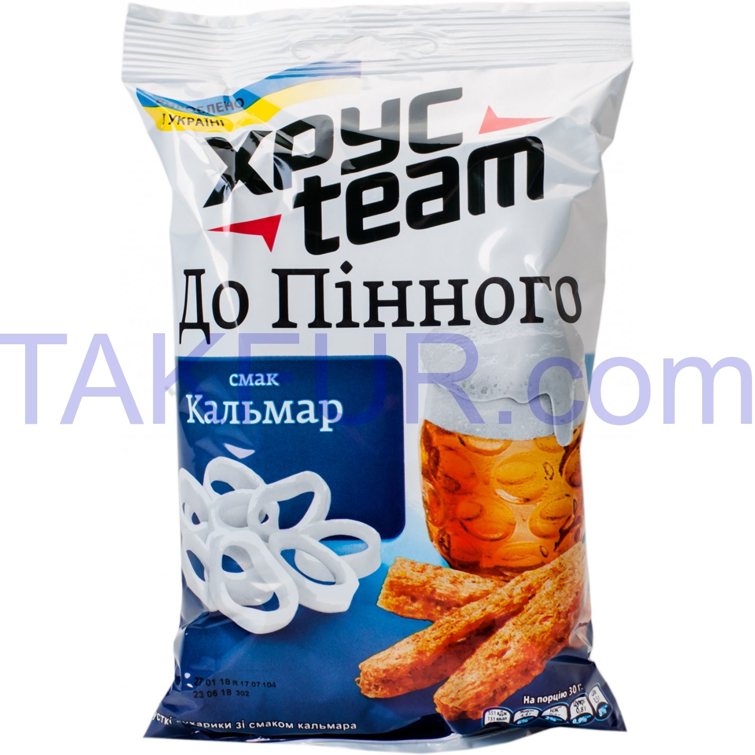 Сухарики со вкусом кальмара ХрусTeam 70г купить онлайн с доставкой в ...
