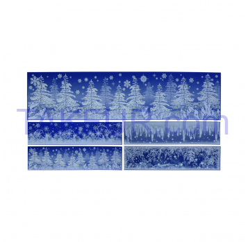 Наліпки для вікон новорічні 64X15 см - Фото