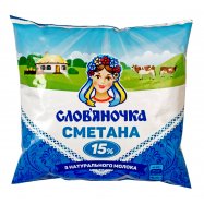 Сметана Слов`яночка 15% 380г - Фото