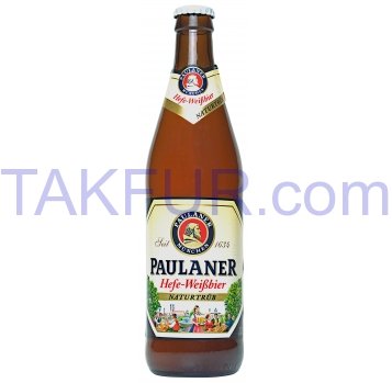 Пиво Paulaner Hefe-Weissbier светлое нефильтрован 5,5% 0,5л - Фото