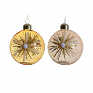 Куля з намистом скляна в асортименті 8 см - Фото