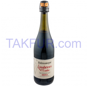 Вино Valmarone Ламбруско Эмилия полусухое красное 8% 0,75л - Фото