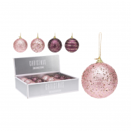 Прикраса новорічна ялинкова у формі кулі 80X80X80 мм - Фото