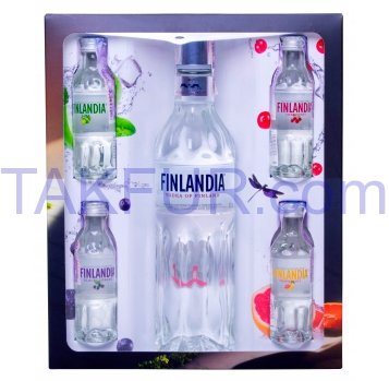 Набор Finlandia водка+миниатюры Finlandia водок 0.5л+4*0.05л - Фото