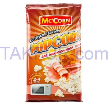 Попкорн Mc`Corn со вкусом бекона для микроволновой печи 90г - Фото