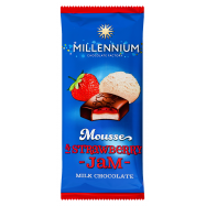 Шоколад Millennium Mousse Strawberry Jam молочный 135г - Фото