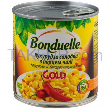 Кукуруза Bonduelle Gold сладкая с перцем чили 310г - Фото