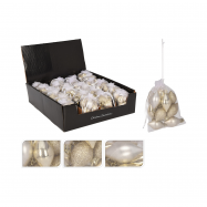 Прикраси новорічні ялинкові 12 штук золотий колір - Фото