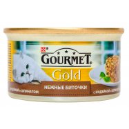 Корм для кошек Purina Gourmet Gold с индейкой и шпинатом 85г - Фото