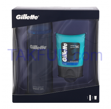 Набор Gillette гель для бритья 200мл+гель п/бритья 75мл 1шт - Фото