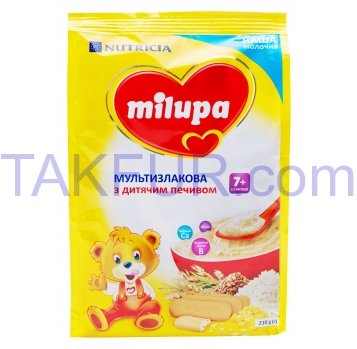 Каша Milupa Мультизлаков с печеньем сухая молоч с 7 мес 210г - Фото