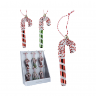 Прикраса новорічна ялинкова у формі льодяника 4X14X122 см - Фото