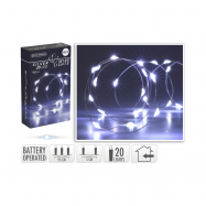 Гірлянда внутрішня 20 світлодіодних лампочок холодний білий колір 105 см - Фото